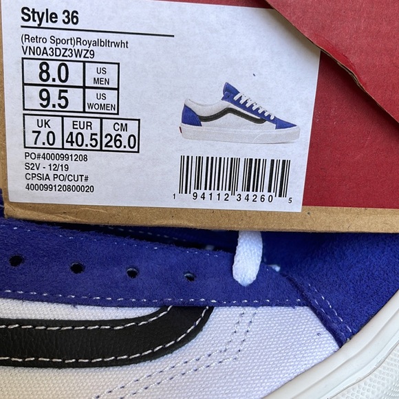 Vans Style 36 Retro Sport Royal Blue/True White WMNS sneakers - Picture 16 of 16